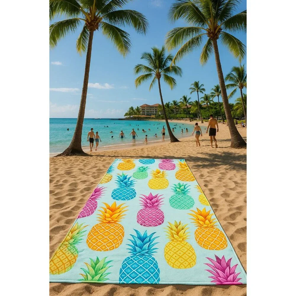 Pineapple Cotton Large Beach Towel Bath Home Bathroom 60x30 Tropical Island